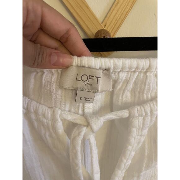 Loft Top Women's Small White 100% Cotton Halter Tank Camisole Tie Cut Out - Picture 3 of 6